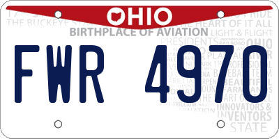OH license plate FWR4970