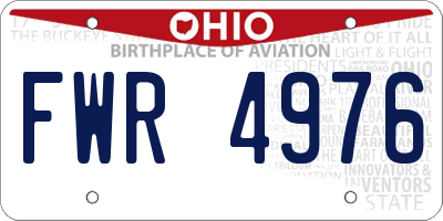 OH license plate FWR4976