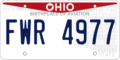 OH license plate FWR4977