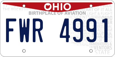 OH license plate FWR4991