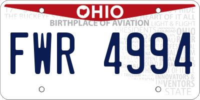 OH license plate FWR4994