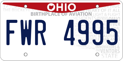 OH license plate FWR4995