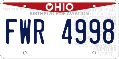 OH license plate FWR4998