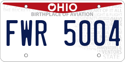OH license plate FWR5004