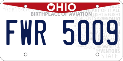OH license plate FWR5009