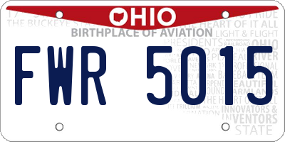 OH license plate FWR5015
