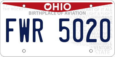 OH license plate FWR5020