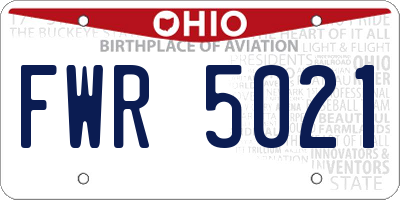 OH license plate FWR5021