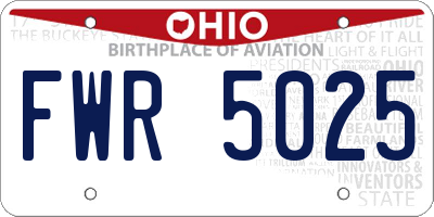 OH license plate FWR5025