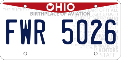 OH license plate FWR5026