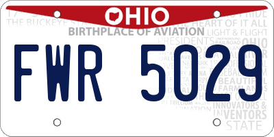 OH license plate FWR5029