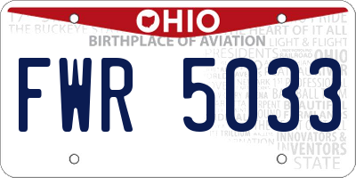 OH license plate FWR5033