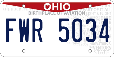 OH license plate FWR5034