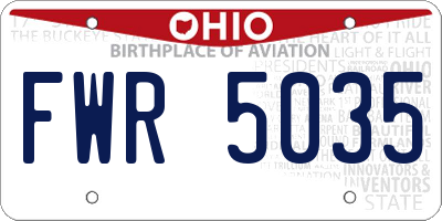 OH license plate FWR5035