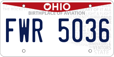 OH license plate FWR5036