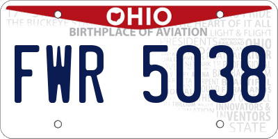 OH license plate FWR5038
