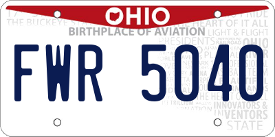 OH license plate FWR5040