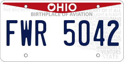 OH license plate FWR5042