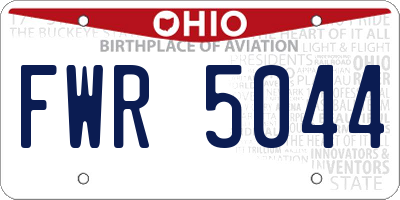 OH license plate FWR5044