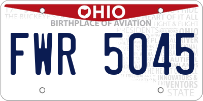 OH license plate FWR5045