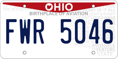 OH license plate FWR5046