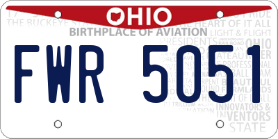 OH license plate FWR5051