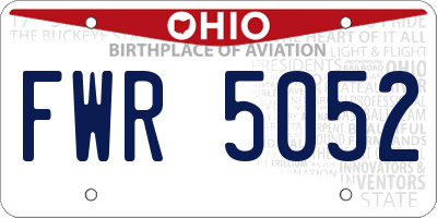 OH license plate FWR5052