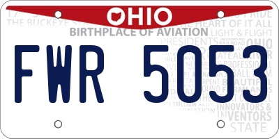 OH license plate FWR5053