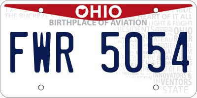 OH license plate FWR5054