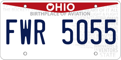 OH license plate FWR5055