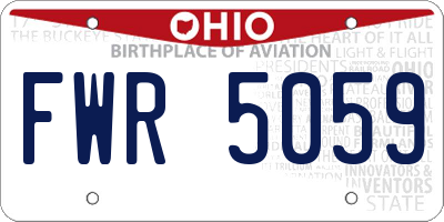 OH license plate FWR5059