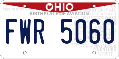 OH license plate FWR5060