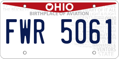 OH license plate FWR5061