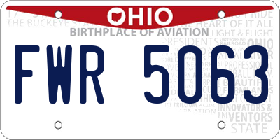 OH license plate FWR5063