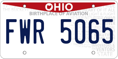 OH license plate FWR5065