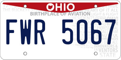 OH license plate FWR5067