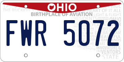 OH license plate FWR5072