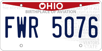 OH license plate FWR5076
