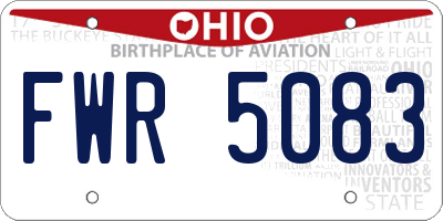 OH license plate FWR5083