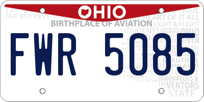 OH license plate FWR5085