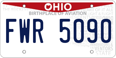 OH license plate FWR5090