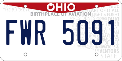 OH license plate FWR5091