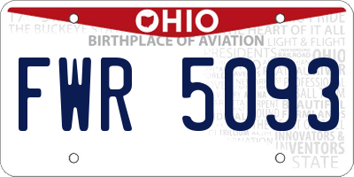 OH license plate FWR5093