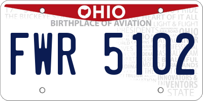 OH license plate FWR5102