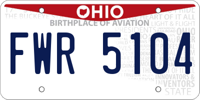 OH license plate FWR5104