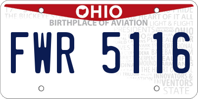 OH license plate FWR5116