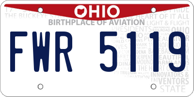 OH license plate FWR5119