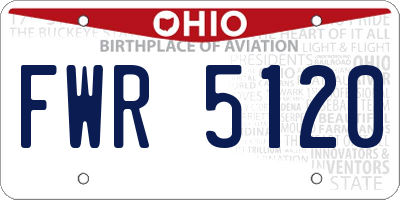 OH license plate FWR5120