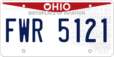 OH license plate FWR5121
