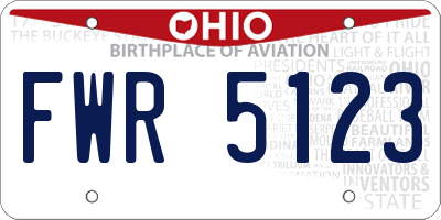 OH license plate FWR5123